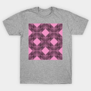 Pink & Black Box Pattern T-Shirt